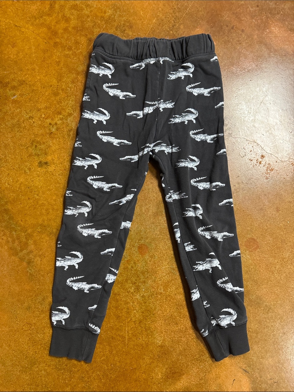 Kids Black Alligator Print Sweat Pants